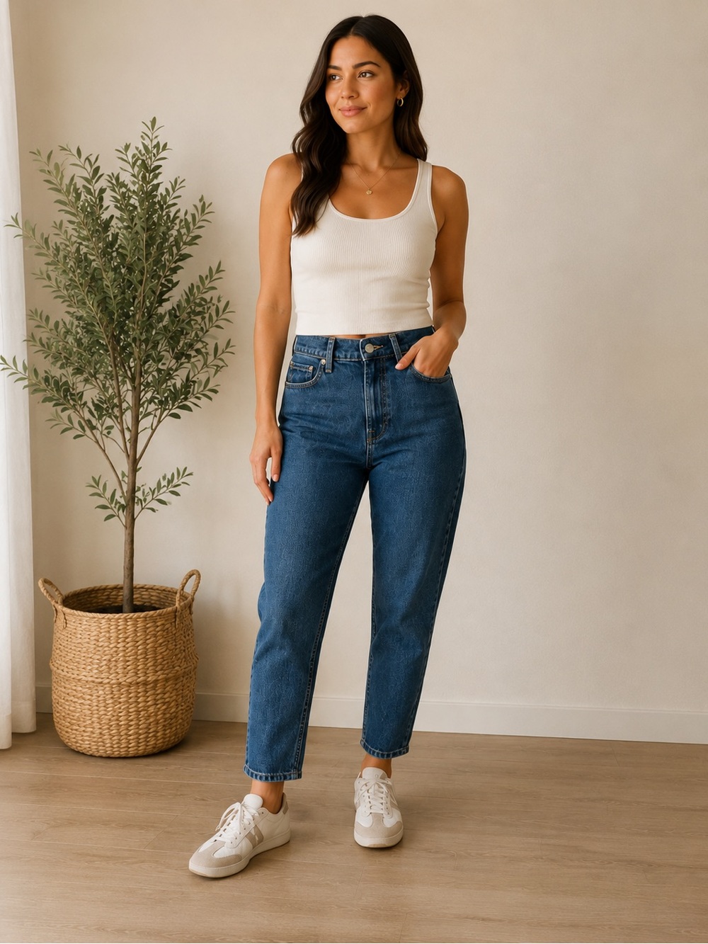 Everlane Original Cheeky Jean Organic Cotton Blue Size 27 Crop